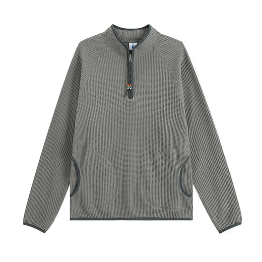 CryingCenter 大颗粒华夫格复古撞色立领包边针织长袖 哭喊中心 商品图4