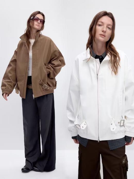 出逃赤岗西/24AWW108/挺括可翻折高领腰带工装拉链夹克 商品图0