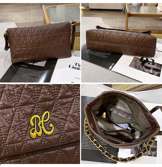 经典鲨2024年冬季新款时尚菱格大容量单肩斜挎包KGB53-D5952031 商品图1