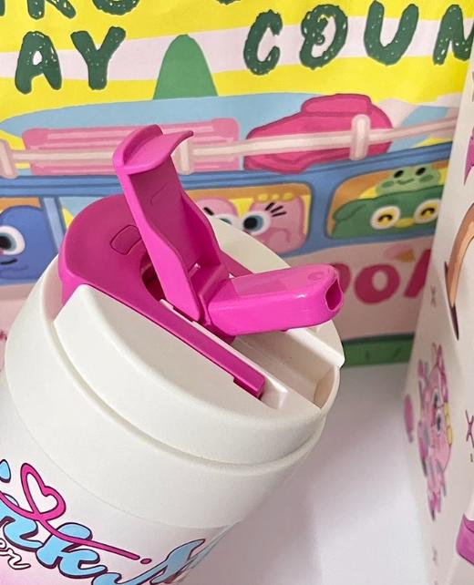 uooha悠哈周杰伦同学悠哈联名款多巴胺双饮咖啡杯-粉色旋律 490ml 商品图3