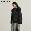 NEELLY纳俪商场同款冬新款黑色高领短款连帽外套女90白鸭绒羽绒服N24105L01116 商品缩略图0