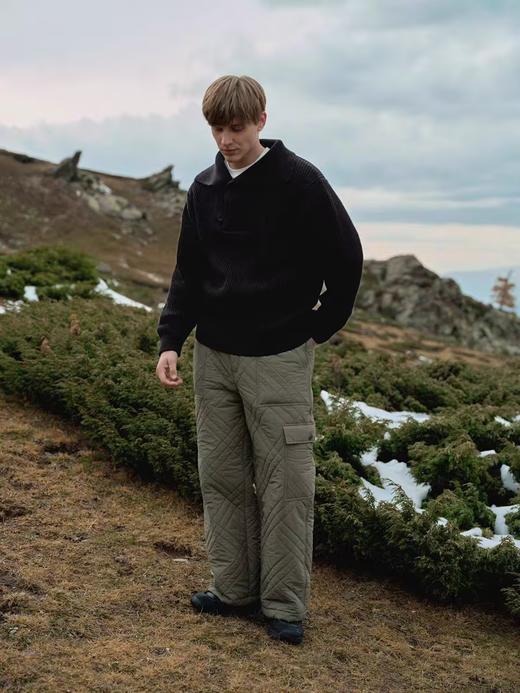 Evistub/E-4DMY997/重磅定染双色海岛棉粗织复古大翻领海员毛衣 商品图2