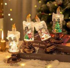 圣诞水晶蜡烛氛围夜灯