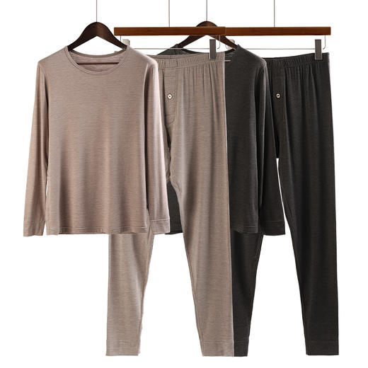 美奈川珍珠蛋白薄绒云暖抗菌男士套装BN-M08060 商品图0