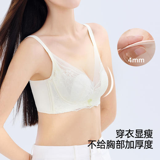 【大胸显小BC杯】熳洁儿 性感超薄透气兔耳朵内衣不凸点聚拢防下垂文胸24761501 商品图1