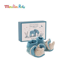 Moulin Roty 小象贝加莫特婴儿学步鞋礼盒装 礼品礼盒 适合年龄0岁+ 猴面包树下系列 669011