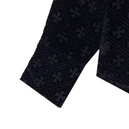 CS156新款时尚潮流个性十字印花男士衬衫百搭休闲长袖宽松经典 商品图2