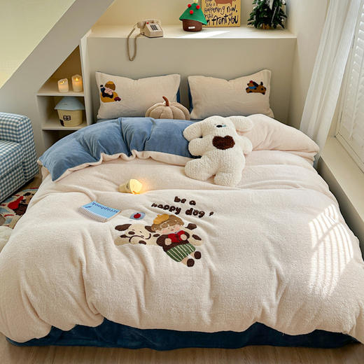 【宿舍儿童床】秋冬卡通牛奶绒四件套羊羔绒四件套法莱绒三件套学生床宿舍床套件 商品图1