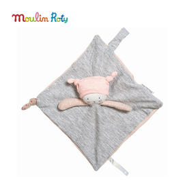 Moulin Roty 粉红小猫婴儿安抚巾（棉布款） 适合年龄0岁+ 663015