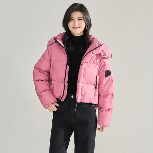 【高货sh】全新升级【铂金会员735/天猫989/差价254】(20209) 洛诗琳冬季短款连帽保暖韩系白鸭绒面包服宽松立领羽绒服 商品图3