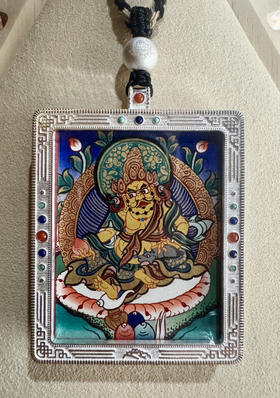 方形嘎乌手绘唐卡-大号