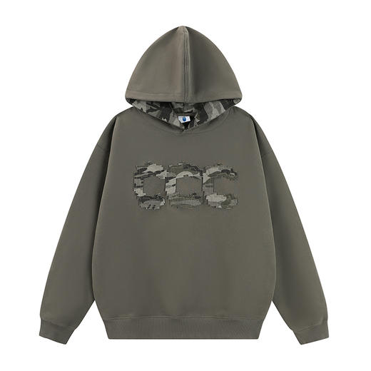 CryingCenter 迷彩像素贴布连帽加绒卫衣 哭喊中心 商品图5