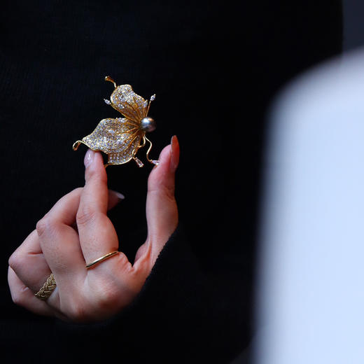 大溪地海水珍珠福蝶胸针 吊坠两用款 CR 商品图2