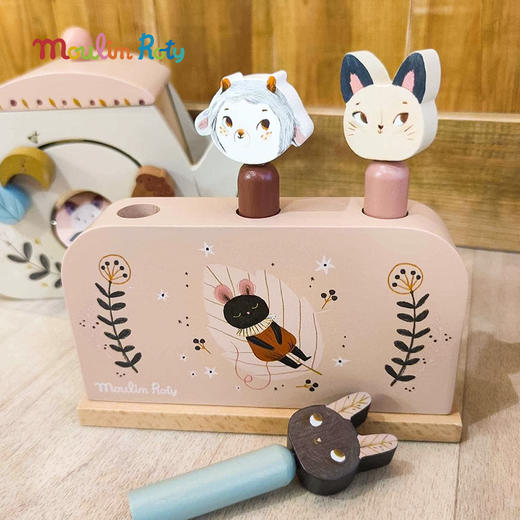 Moulin Roty 木制粉色弹出式玩具 适合年龄1岁+ 雨后精灵系列 715363 商品图3