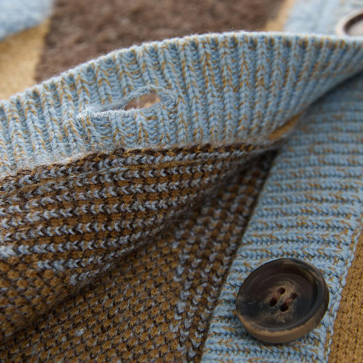 谜底圆领针织开衫女2024冬新品复古风百搭短款加厚毛衣244MZ1883 商品图3