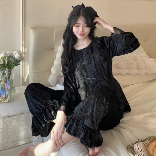 【法式轻奢❗️金丝绒家居服套装】超美纯欲风秋冬季新款可爱甜美少女睡衣睡裤 商品图1