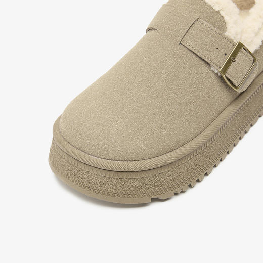 西遇厚底勃肯鞋加绒女冬季新款一脚蹬毛毛鞋全包保暖东北棉鞋D0047891 商品图5