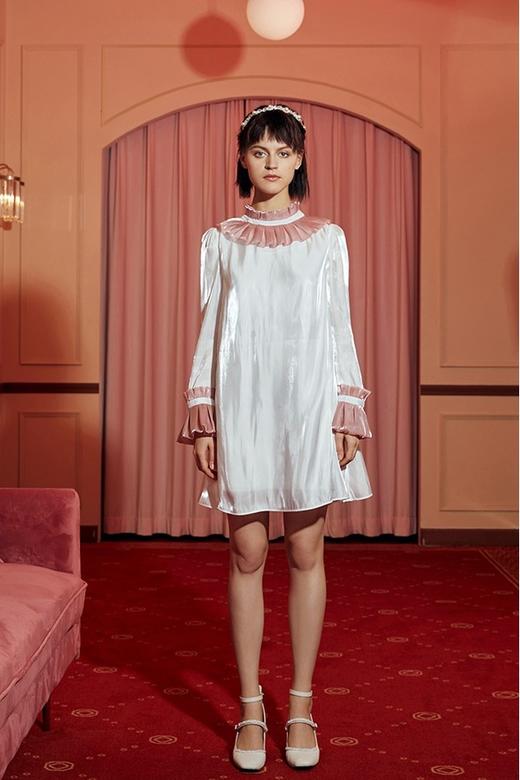 komello 亮丝大A摆撞色连衣裙 14573 商品图3