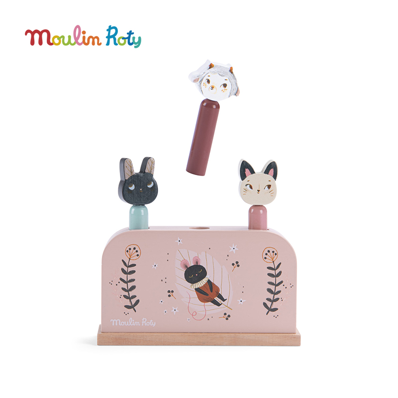 Moulin Roty 木制粉色弹出式玩具 适合年龄1岁+ 雨后精灵系列 715363
