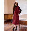 【年终特卖】熙世界小香风套装女安可拉红2025秋冬款粗花呢马甲半身裙两件套 商品缩略图4