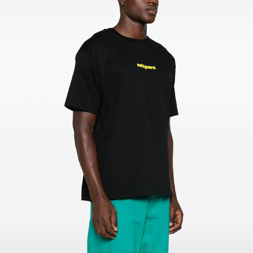 【二】GCDS 男士字母徽标棉质圆领短袖T恤 黑色 A2CM2307JG399 商品图1