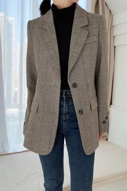 ESTELLICA 棕色通勤感加厚西装外套 15428 商品图0