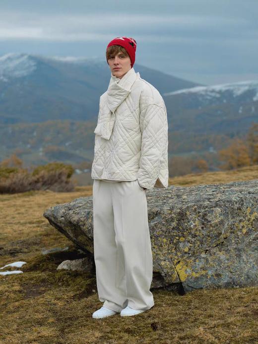 Evistub/E-4DWT986/白鸭绒防泼复古菱形绗缝内胆式羽绒服 商品图1