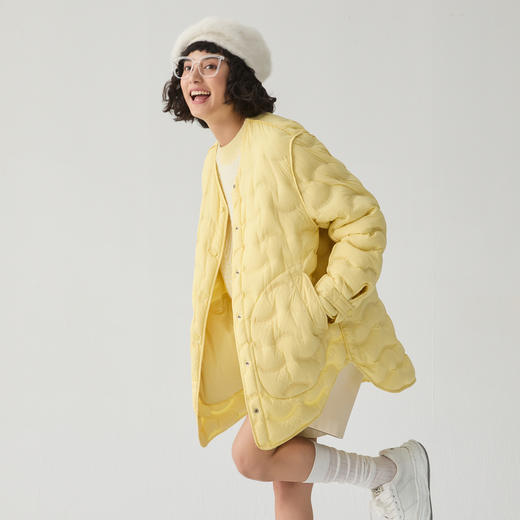 谜底双面穿羽绒服女2024冬新品简约百搭宽松中长鸭绒服244MY1518 商品图1