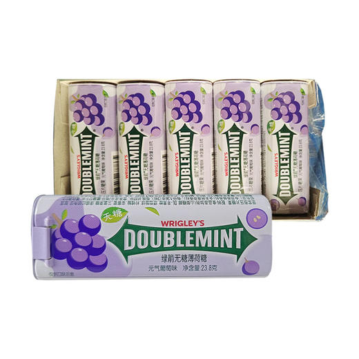 绿箭无糖薄荷糖元气葡萄味23.8g*15瓶 商品图0