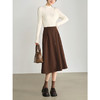 【年终特卖】熙世界复古棕色a字半身裙女秋冬2025新款高腰磨毛加厚伞裙中长裙 商品缩略图4