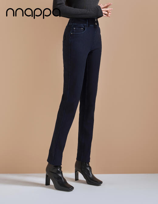 暖丝特抓毛中腰时尚小脚牛仔裤PA29332 商品图1