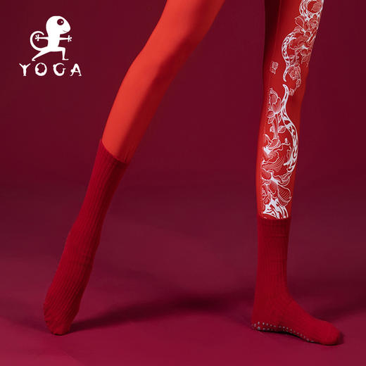 壁虎瑜伽【2411WZ315】防滑鸿运瑜伽袜【5天发货】 商品图0