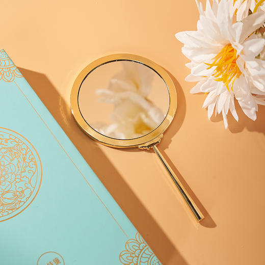 敦煌系列 飞天藻井莲花纹 金属手持镜 商品图2