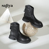 预售10天发|Safiya/索菲娅2024冬休闲圆头粗跟时尚百搭加绒加厚后拉链短踝靴 SF44116413/SF44118413 商品缩略图5