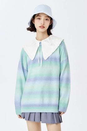 SEM/R森马 渐变蓝绿针织上衣 15341