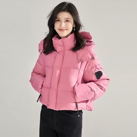 【高货sh】全新升级【铂金会员735/天猫989/差价254】(20209) 洛诗琳冬季短款连帽保暖韩系白鸭绒面包服宽松立领羽绒服 商品图0