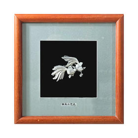 【双金鱼】纯银壁画装饰画挂画