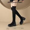 ZHR则则洋气百搭过膝靴2024新款弹力长筒靴粗跟加绒保暖骑士女靴 商品缩略图4