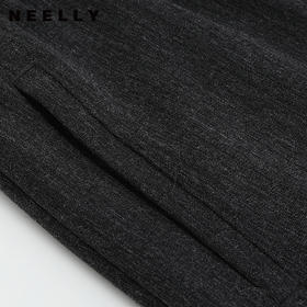 NEELLY纳俪商场同款冬季新款深色系带休闲裤女垂坠感百搭阔腿长裤N24105H01117