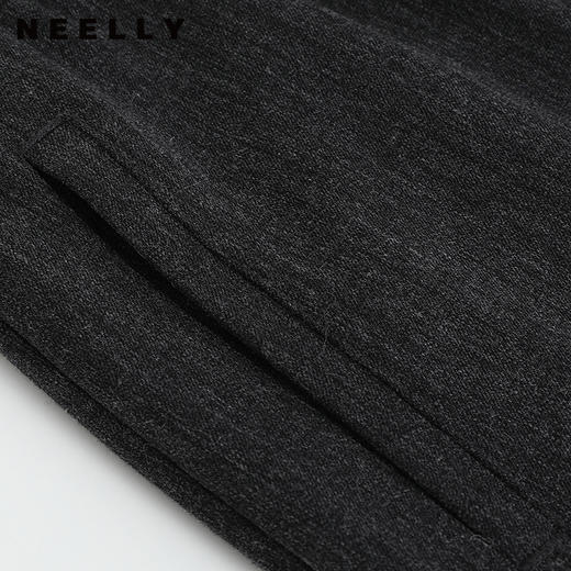 NEELLY纳俪商场同款冬季新款深色系带休闲裤女垂坠感百搭阔腿长裤N24105H01117 商品图0