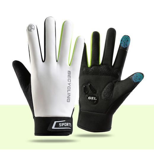 冬季加绒保暖夜间反光防风气垫防滑触屏全指A2男女骑行运动手套 商品图5