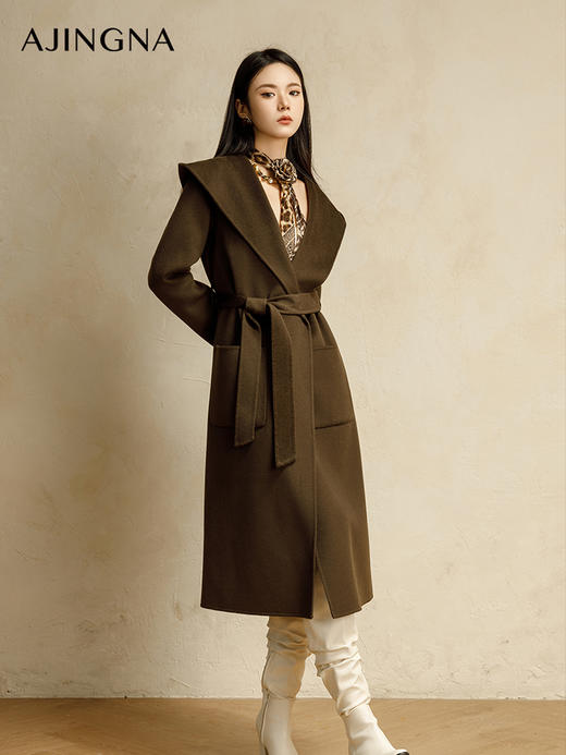 【商场同款】阿菁娜2025冬季新款新色长款慵懒大衣A30D211015 商品图0