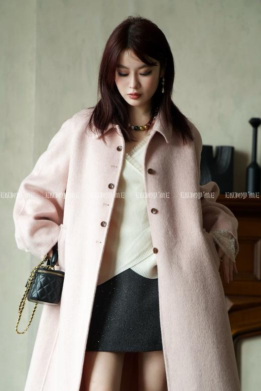 【门店同款】ENJOY冬季柔韧与共翻领纯色单排扣大衣 159874527 商品图3