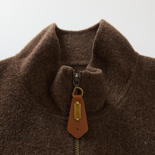 谜底呢子大衣女2024冬季新品时尚翻领大廓形中长款毛呢244GD1482 商品图3