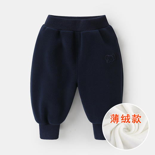【弹力松紧裤腰，卡通动物绣花】婴儿奥粒绒裤子 加厚秋冬一体绒长裤 加绒男女宝宝 中小儿童休闲裤-QQ 商品图7