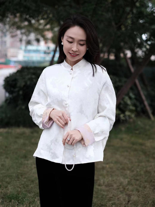 盛唐牡丹 |真丝提花女外套压皱工艺 商品图2