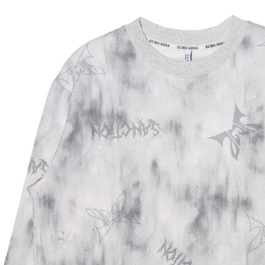 WY178新款美式蝴蝶印花亮点设计款T恤男女春秋休闲宽松时尚长袖 商品图3