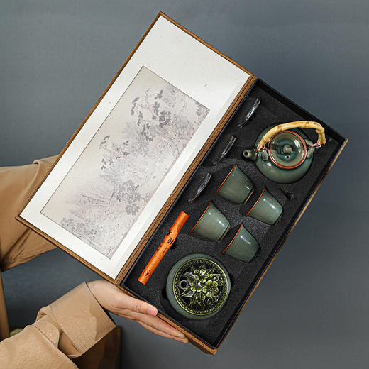 【复古风功夫茶具套装】陶瓷香道礼盒装 公司周年庆商务伴手礼品 商品图0