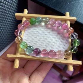 9mm单圈马卡龙彩虹碧玺手串