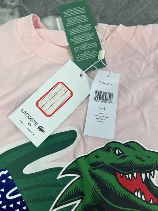瑕疵法国产 Lacoste/法国鳄鱼 男士夏季新款透气宽松版型圆领短袖T恤 商品图2